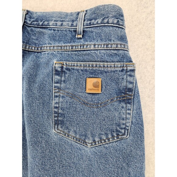 Carhartt Jeans Mens 40x30 Actual 28L Blue Denim Straight Leg Relaxed Fit Work - Picture 7 of 10